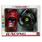 RC POLICE CAR WITH STEERING WHEEL - RED