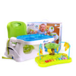 Baby Booster Seat with Dining & Activity Tray - 2 in 1