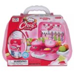 Cooking Chef Kitchen Pretend Play Set Briefcase - Pink