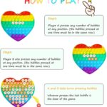 Big Size Push Pop-It Bubble Fidget Pop It Silicone Toy - 20 cm - Rainbow Heart