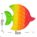 Push Pop Bubble Fidget Spinner Pop It Silicone Toy - 5 inches - Rainbow Angel Fish