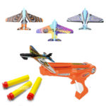 Aircraft Catapult Soft Foam Bullet Darts Shooter Gun with 3 Planes