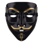 Iconic V for Vendetta Mask / Anonymous / Guy Fawkes Mask - Black and Gold
