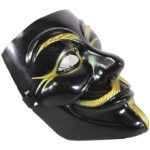 Iconic V for Vendetta Mask / Anonymous / Guy Fawkes Mask - Black and Gold