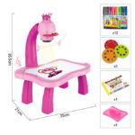 Hello Kitty Children Projection Drawing Board LED Projector Drawing Table Toys For Kids - 24 Pattern