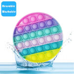 Push Pop Bubble Fidget Spinner Pop It Silicone Toy - 5 inches - New Rainbow Circle