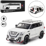 XLG Nissan Patrol Die Cast Model Car 1:24 Scale - Lights & Music - White