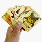 55pcs Pokemon Gold Foil Cards Anime Cartoon Pokemon English Version Tcg Card For Fans Collection