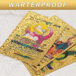 55pcs Pokemon Gold Foil Cards Anime Cartoon Pokemon English Version Tcg Card For Fans Collection