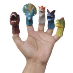 Finger Puppet - Jurassic World Dinosaur - 5 Fingers - Multi Color