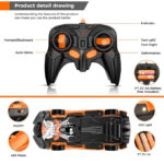 Remote Control 2 In 1 Transformer Deformation Robot Lamborghini Car With Lights & Music - Orange