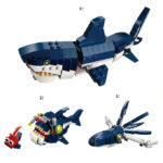 3 in 1 Undersea Creative Series Marine Animal Building Blocks 31009 Squid Great White Bricks Toys 388+ Pcs