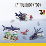3 in 1 Undersea Creative Series Marine Animal Building Blocks 31009 Squid Great White Bricks Toys 388+ Pcs