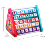 5 in 1 Educational Activity Triangle Center Cube Alphabet Blocks Abacus Clock Writing Board Counting Beads Assembly Multi-Functional Learning Shelf Educational Toy Kit for Kids