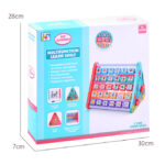 5 in 1 Educational Activity Triangle Center Cube Alphabet Blocks Abacus Clock Writing Board Counting Beads Assembly Multi-Functional Learning Shelf Educational Toy Kit for Kids