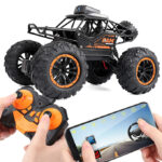 Remote Control Car With Camera WiFi 720P HD FPV Camera, 2.4Ghz 1:18 Scale Off-Road Remote Control Rechargeable Monster Truck Toys for Boys