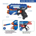 Blaze Storm Manual Pull Nerf Soft Darts Pistol With 10 Pcs Soft Darts - Toys For Boys - 7036