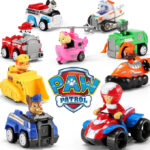 Paw Patrol Dog Rescue 9 Pieces Pull Back Car Set For Kids - Patrulla Canina Ryder Anime Action Figures Model Car Toy Gift