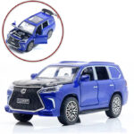Lexus Land Cruiser Prado - Lexus lx 570 Toy Car Alloy Children's Sports Model Car Die-Cast Metal Toy Car - Front Doors & Boot & Hood Open - Size Approx. 5 inch - Blue