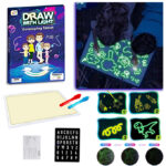 Draw With Light up Drawing Fun Developing Toy Draw Sketchpad Board Portable for Children Kids School With 2 Nightlight Pen - Multicolor