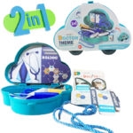 2 in 1 Happy Times Doctor Theme Amusing Briefcase Car Set - Size Approx. 8 inch - Doctor Mini Briefcase Car - Blue