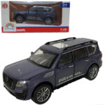Nissan Patrol Land Cruiser Die-Cast Model Car - 6-Inch Blue Collectible 1:28 Scale