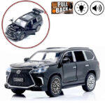 Lexus Land Cruiser Prado - Lexus lx 570 Toy Car Pull Back and Die cast - Light and music - Black
