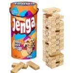 Big Size Jenga Classic Tower Wooden Blocks Game with Container - Wood Toy for kids