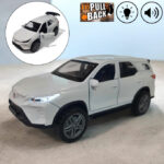 Toyota Fortuner Legender - Pull Back and Die cast - 5 inches - Light and music - White