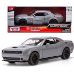 Dodge Challenger Hellcat SRT 1:24 Scale Model Die cast Car - Grey