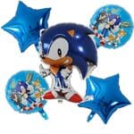 Sonic the Hedgehog Birthday Party Balloons for Boys - Pack of 5