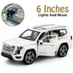 Toyota Land Cruiser Prado V8 - 1:32 Scale Pull Back and Die Cast Car - 6 inch - White