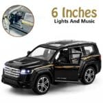 Toyota Land Cruiser Prado V8 - 1:32 Scale Pull Back and Die Cast Car - 6 inch - Black