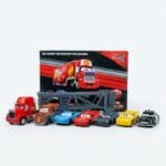 Card Lightning McQueen Die cast Container truck with Die cast pullback car toy for boys