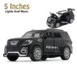 Nissan Patrol - Toy Car Pull Back Die cast - Light and Music - Black